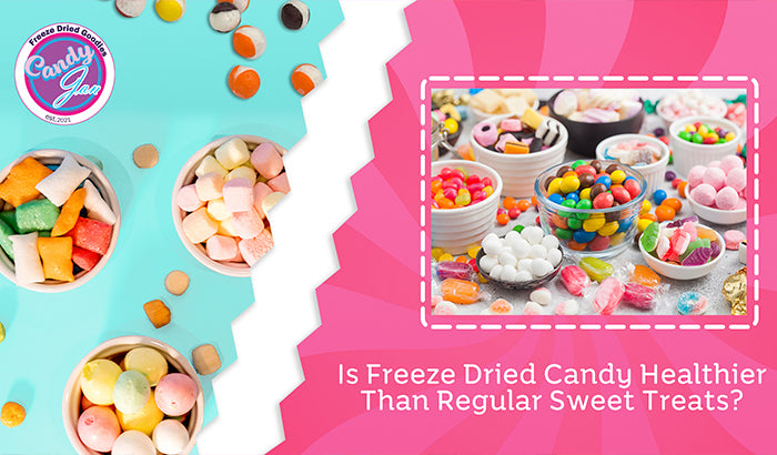 A comparison of free-from diet candy and regular sweet treats to determine which is healthier for consumption.