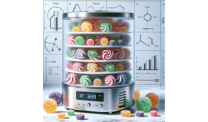 A digital clock on a container of lollipops. Freeze Dried Candy, Freeze Dried Candies, Freeze Drying